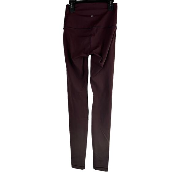 Lululemon Wunder Under Pant Hi-Rise Ombre Black Cherry Leggings Women's Size 4 - Picture 7 of 11
